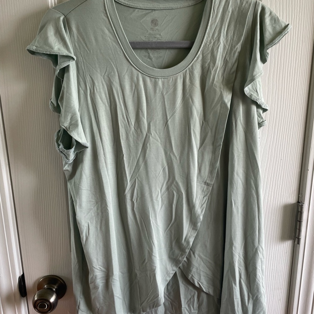 Kindred Bravley Ruffle Sleeve Top Light Green